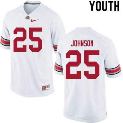 Youth Ohio State Buckeyes #25 Xavier Johnson White Nike NCAA College Football Jersey Cheap SOK4444CO